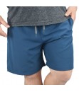 Short Bermuda Tactel Elastano Extra Grande Plus size Liso Azul Petróleo